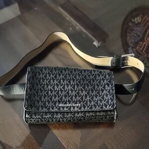 Michael Kors Black and Gray Belt Bag